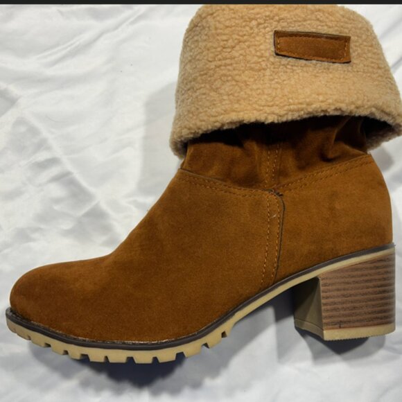 New (WOT) SO SIMPOK Women's Slip On Warm Ankle Boots Block Heel Winter Boots - Picture 6 of 11